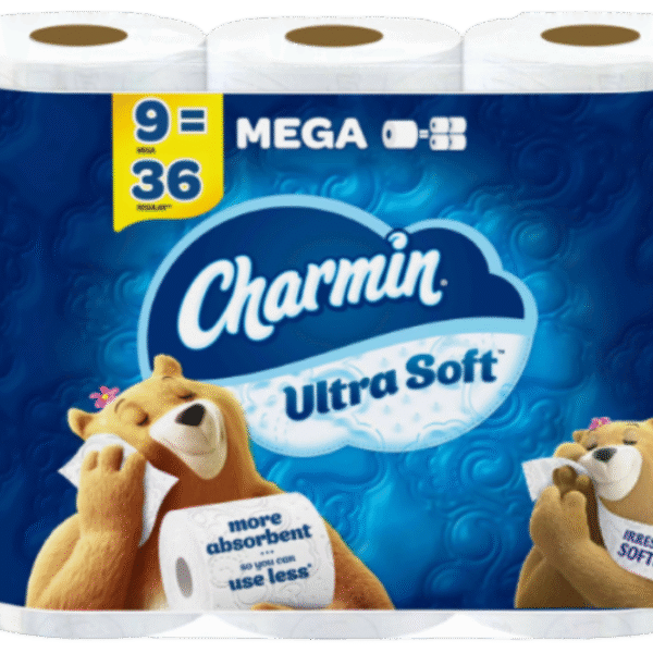 9 Mega Rolls of Charmin Ultra Soft Bath Tissue = 36 Regular Rolls
